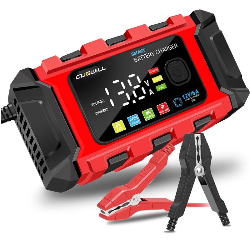 Pulse Repair Lead Acid Battery Charger 12V 6A Full Intelligent Automatic Repair Car Battery Charger