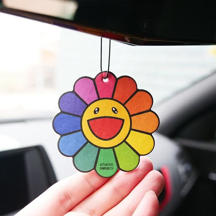 Sunflower Logo Fragrance Design Black Rope Good Scents Air Freshener