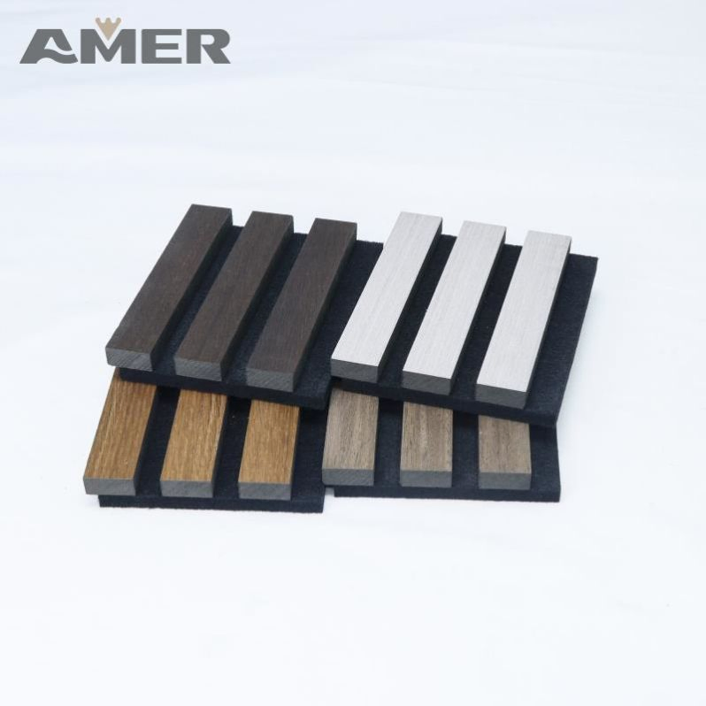Amer Factory Artistic Interior Solid Wood Decorative Wall Cladding Modern Black Felt Backing Wall Cladding