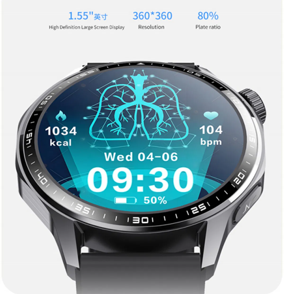 Non-Invasive Blood Glucose Fashionable Sports Smart Watch