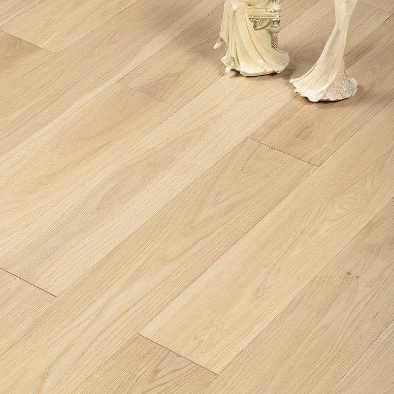 Nordic Style Flat Buckle White Oak Solid Wood Floor 0783