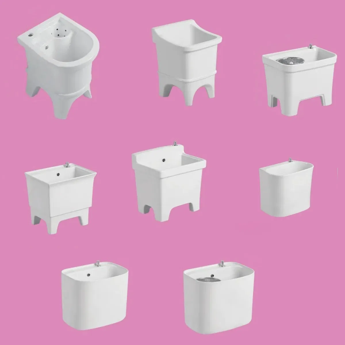 Wholesale White Glazed Ceramic Mop Tub Sink Cleaning Tub Outdoor Use Sanitary Ware Cheap