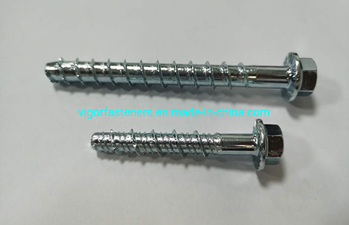 Hex Flange Masonry Concrete Bolt Anchor Self Threading with Galvanized Coating