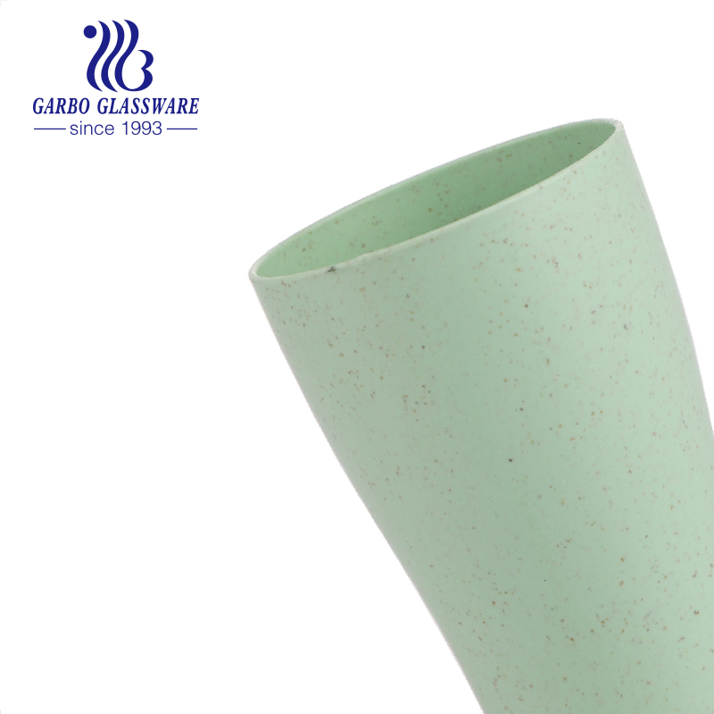 Wholesale Water Cup Plastic Drinking Coffee and Tea Wheat Straw Cup Color Juice Tumbler Set