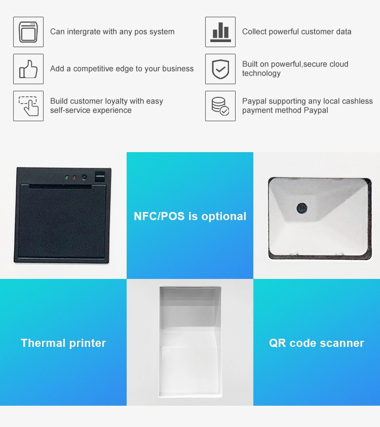 Customized Camera Facial Payment Terminal POS System Self Service Restaurant Touch Screen Kiosk Machine for Chain Store