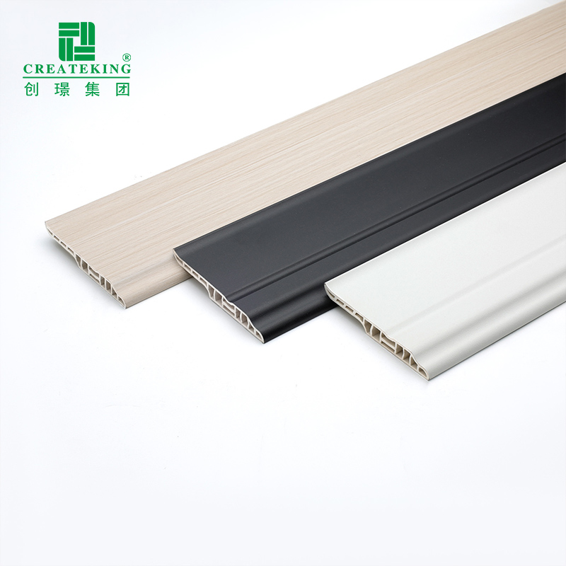 China Supplier Customized High-Quality95*15.5mm Wood-Grain Waterproof PVC Baseboard