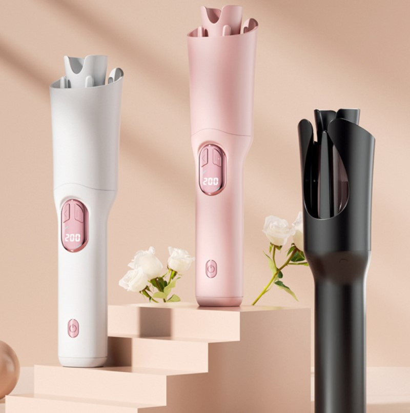 32mm Home Heating Curling Curler Wireless Portable LCD Curling Iron with USB Charging