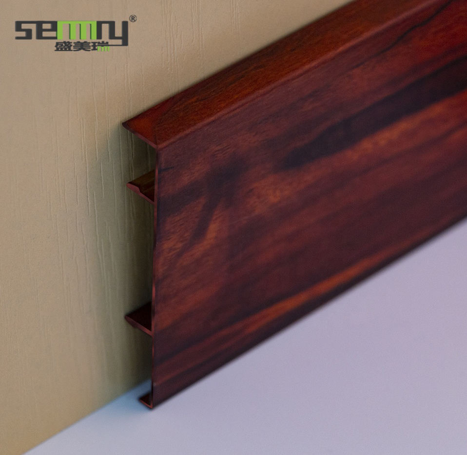 Minimalist Aluminum Alloy Skirting Board Self-Adhesive Buckle Design Ultra-Thin Wooden Floor Cabinet Aluminum Foot Line