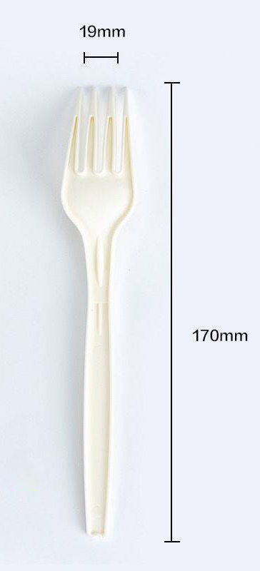 Disposable 170 mm Corn Starch Spoon Knife Fork Cutlery Set