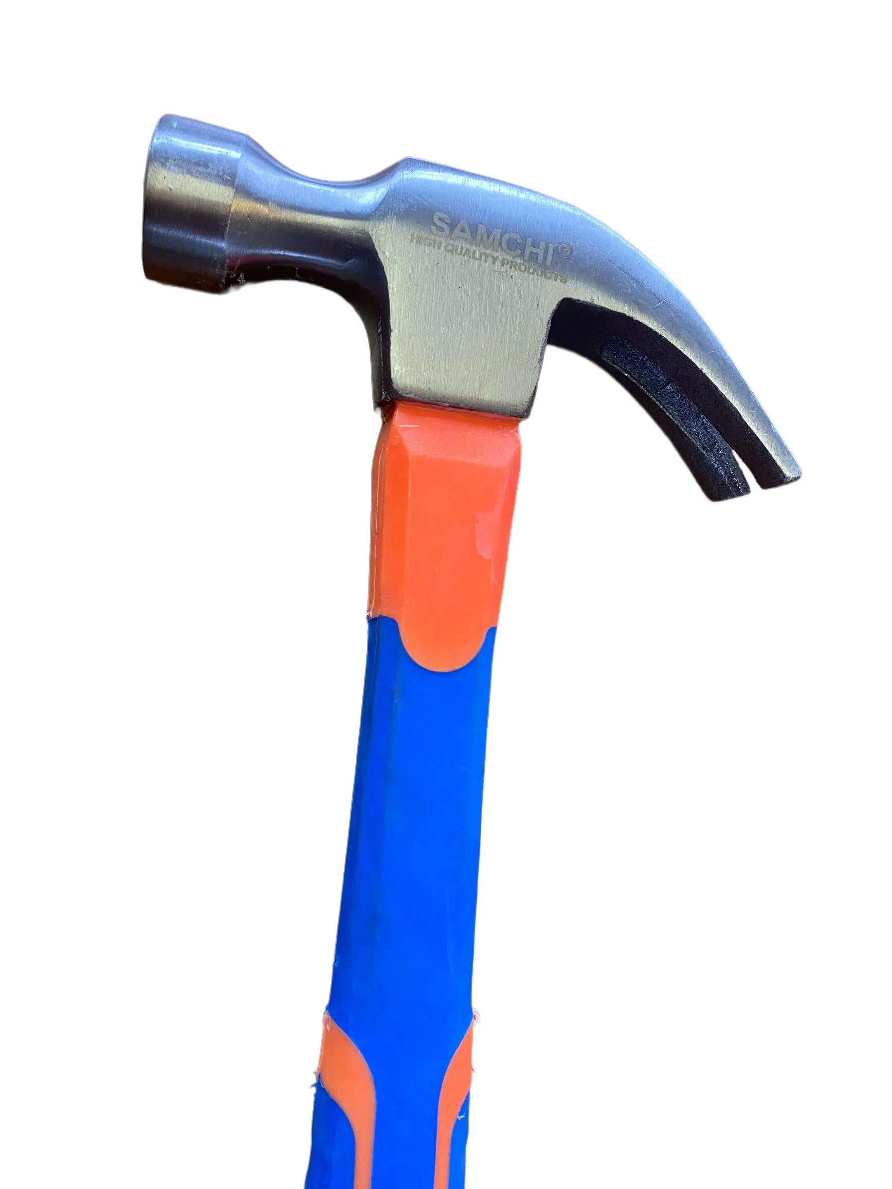 Pure Steel Forged Claw Hammer with Fiberglass Coated Handle Dome Nail Hammer