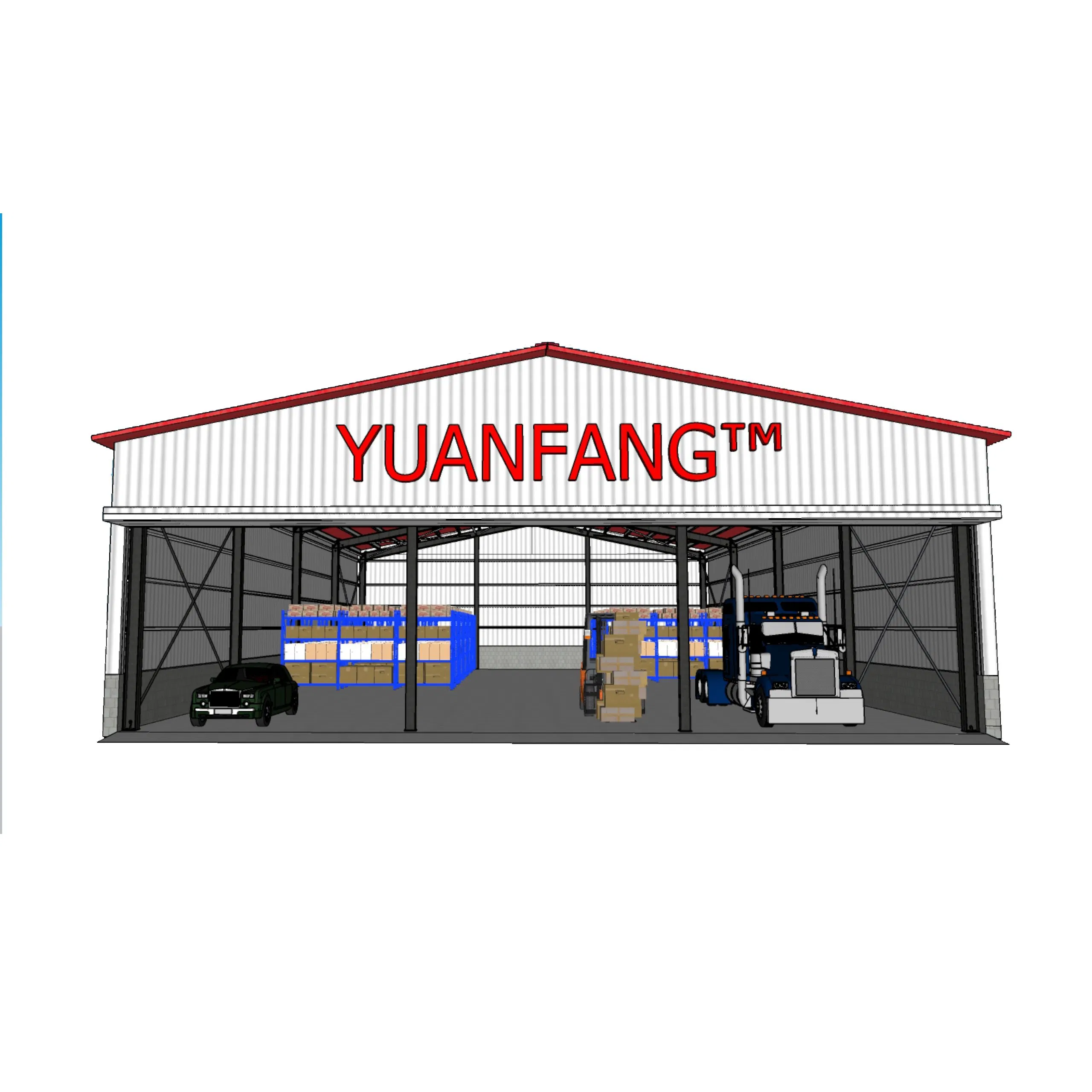 Pre-Engineered Metal Building Material Kits Prefabricated Middle Size Light Steel Structure Factory Warehouse