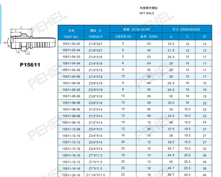 Гидравлический фитинг NPT для шланга стиральной машины