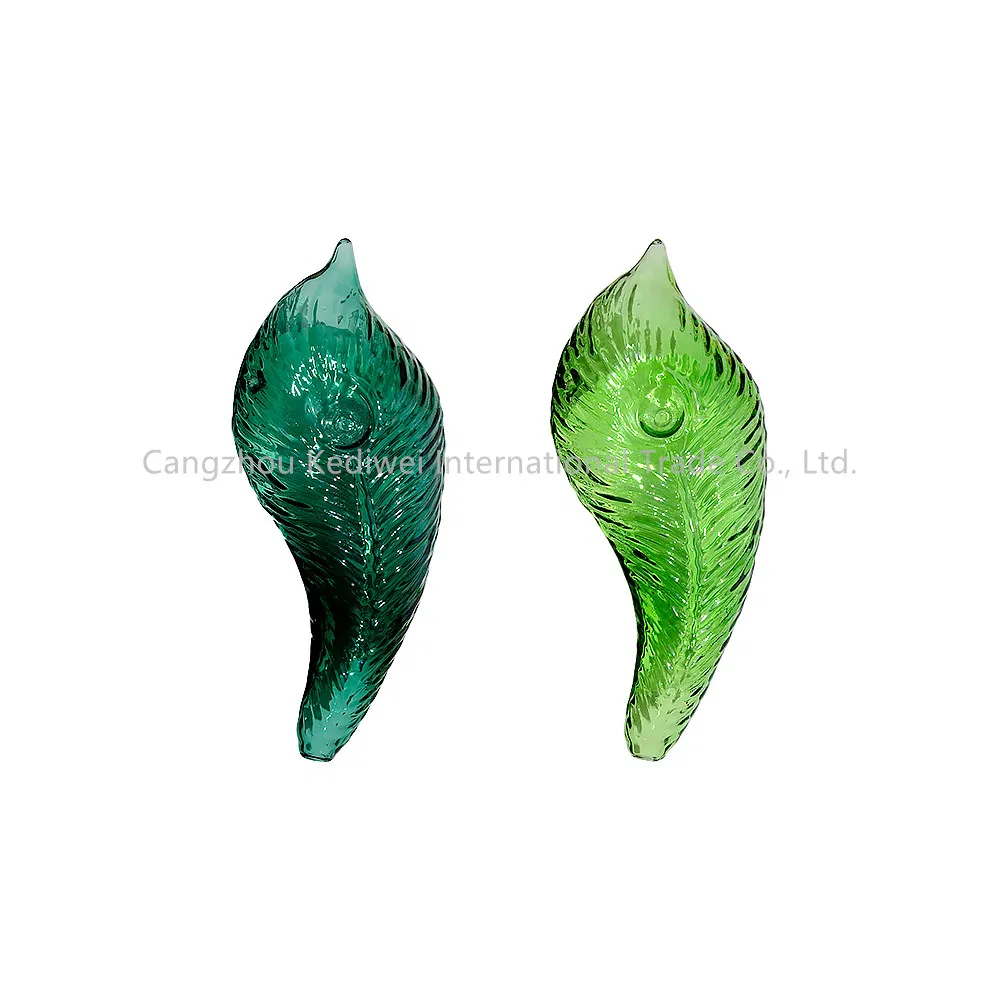 Leaf Shaped Glass Hand Pipe Smoking Pipe Factory Wholesale