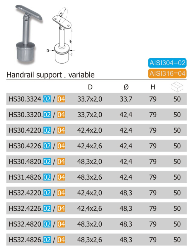Simple Style Stainless Steel Bathroom Handrail Support (HS08.02/04)