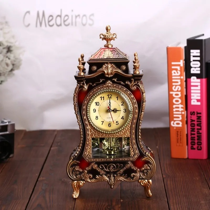Customized Antique Desk Clock with Silent Sweep and 16 Melodies