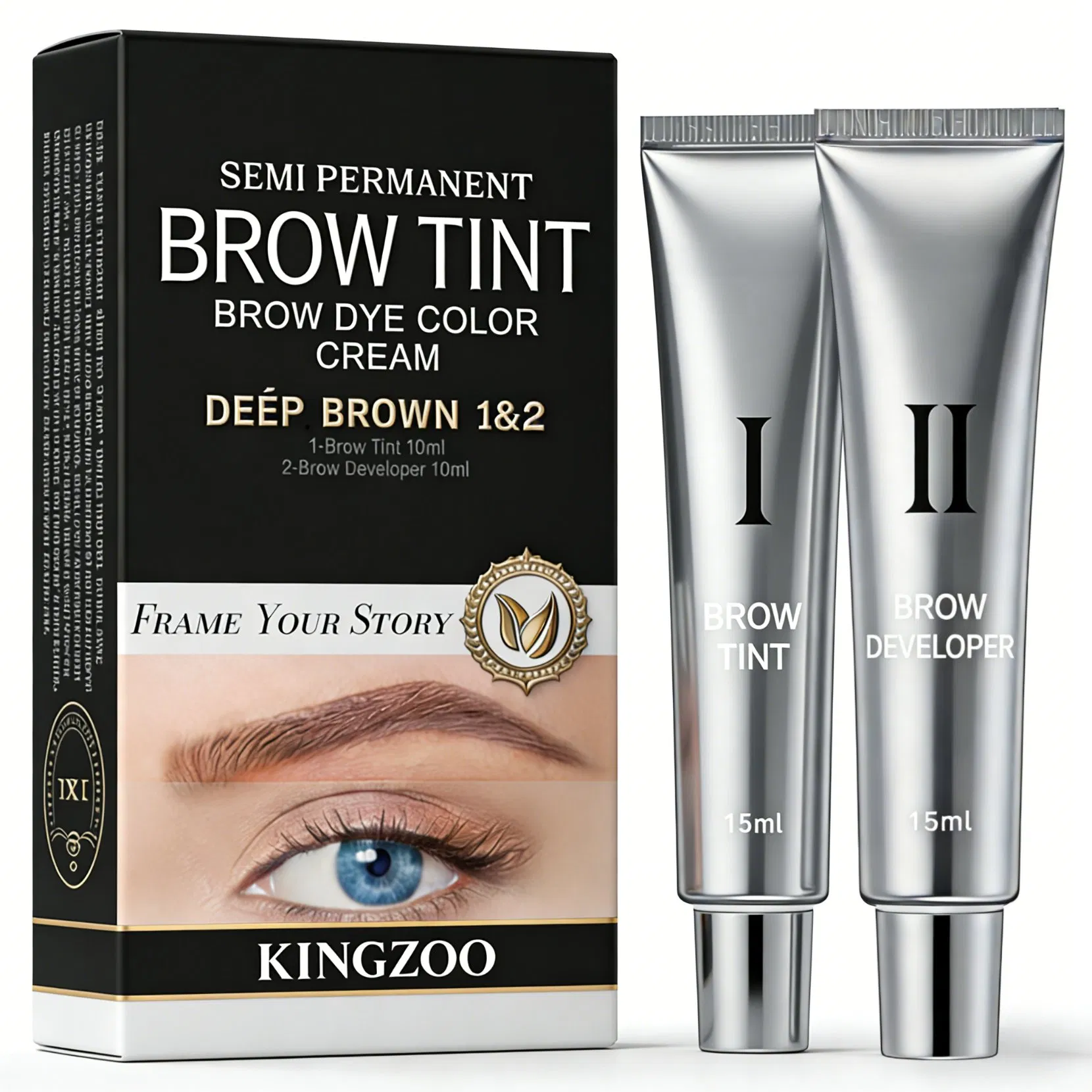 Private Label Fast Lash Dye and Brow Dye 15ml Capacity Kingzoo New Set of Lash Dye and Brow Tint