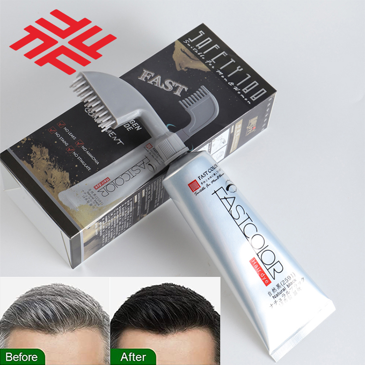 Manufacturer Customized Brand Simple Use Fast Black Hair Colouring Fastcolor Hair Dye Comb