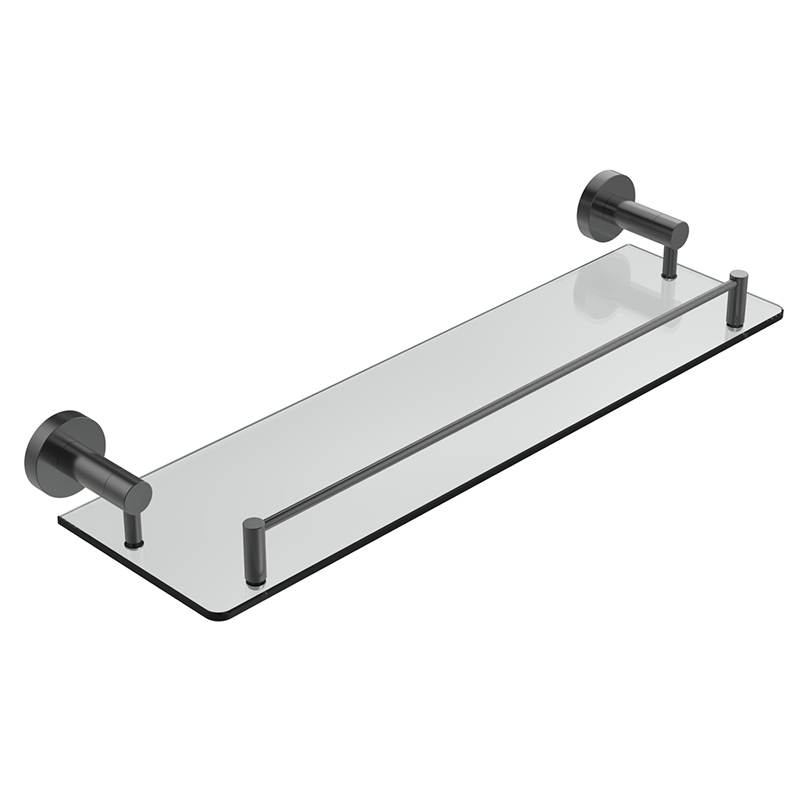 Стеклянная полка для душа PVD серый, настенная