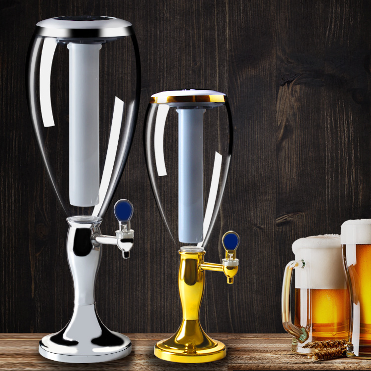 Heavybao 3L Beer Dispenser Beer Tower Beverage Dispenser with Ice Tube