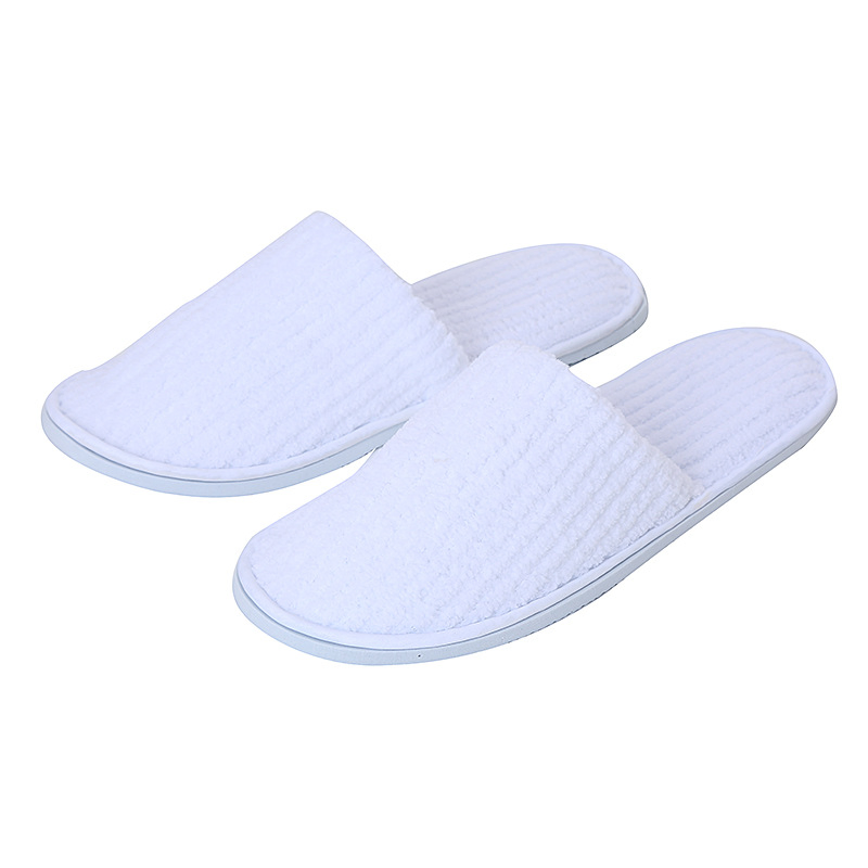 Disposable Thicken Custom Printed Logo 5 Star Hotel Indoor Guest Slippers