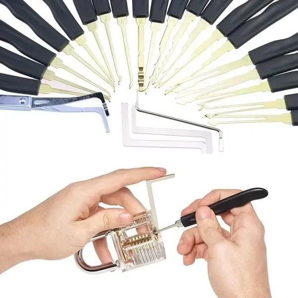 Wholesale 30PCS One Transparent Padlock Card Locksmith Tool Lock Pick Set