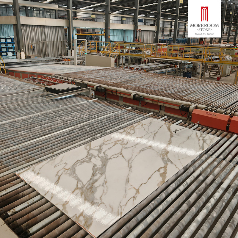 Porcelain Slab Givenchy Gold Marble Look Tiles for Luxury Villa Interior Decoration