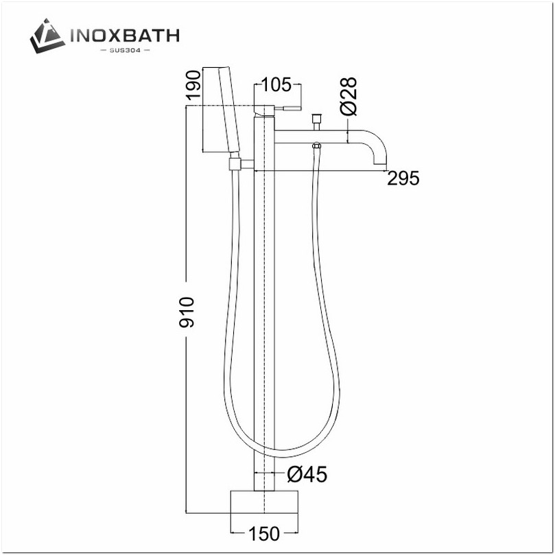 Heavy Duty Stainless Steel Freestanding Bathtub Faucet Watermark System