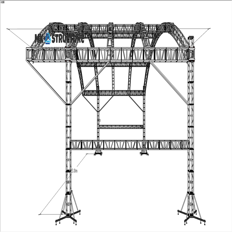 Height Adjustable Truss Stage System, Easy Install, 750kg Load Capacity