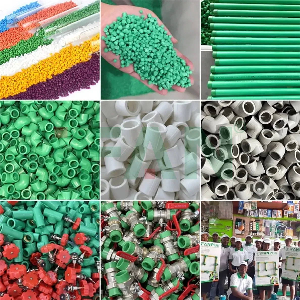 Ifanplus High Quality Green Color PPR Double Elbow Drink Water Pipe Fittings