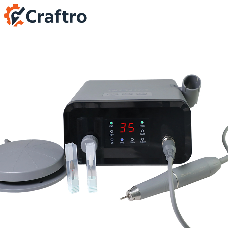 Desktop Nail Drill Micromotor for Manicure Polishing Compatible with Diamond Dental Burs