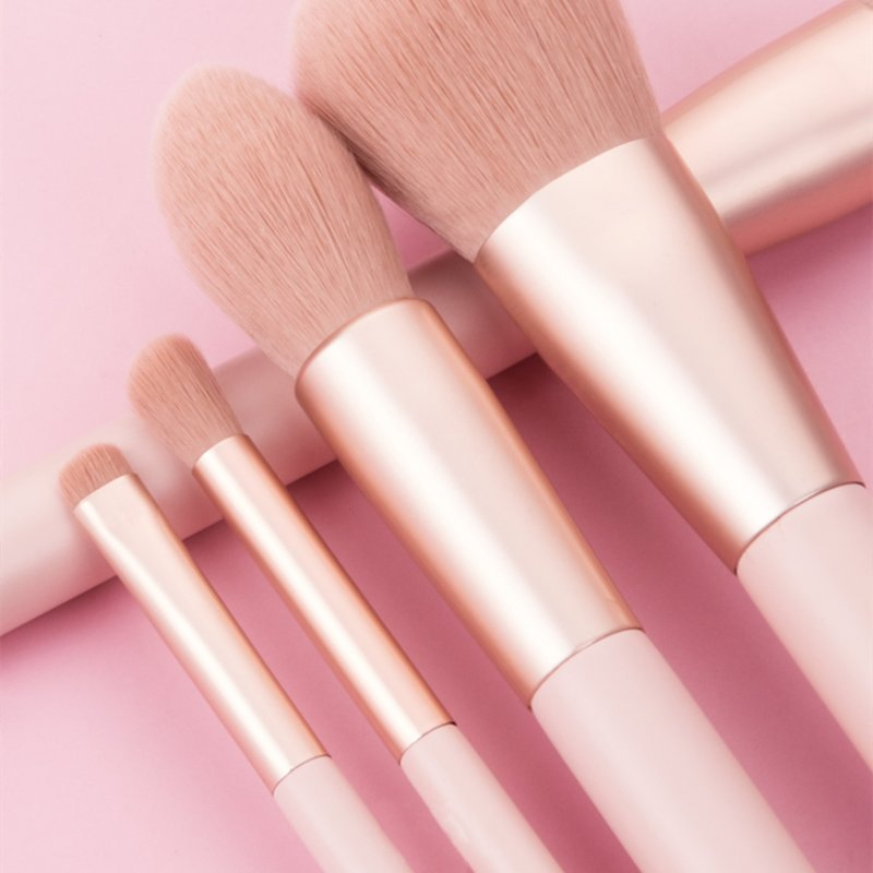7PCS Pink Makeup Brushes Premium Synthetic Fiber Brush Makeup Tool Private Label Cosmetic Makeup Brush Set