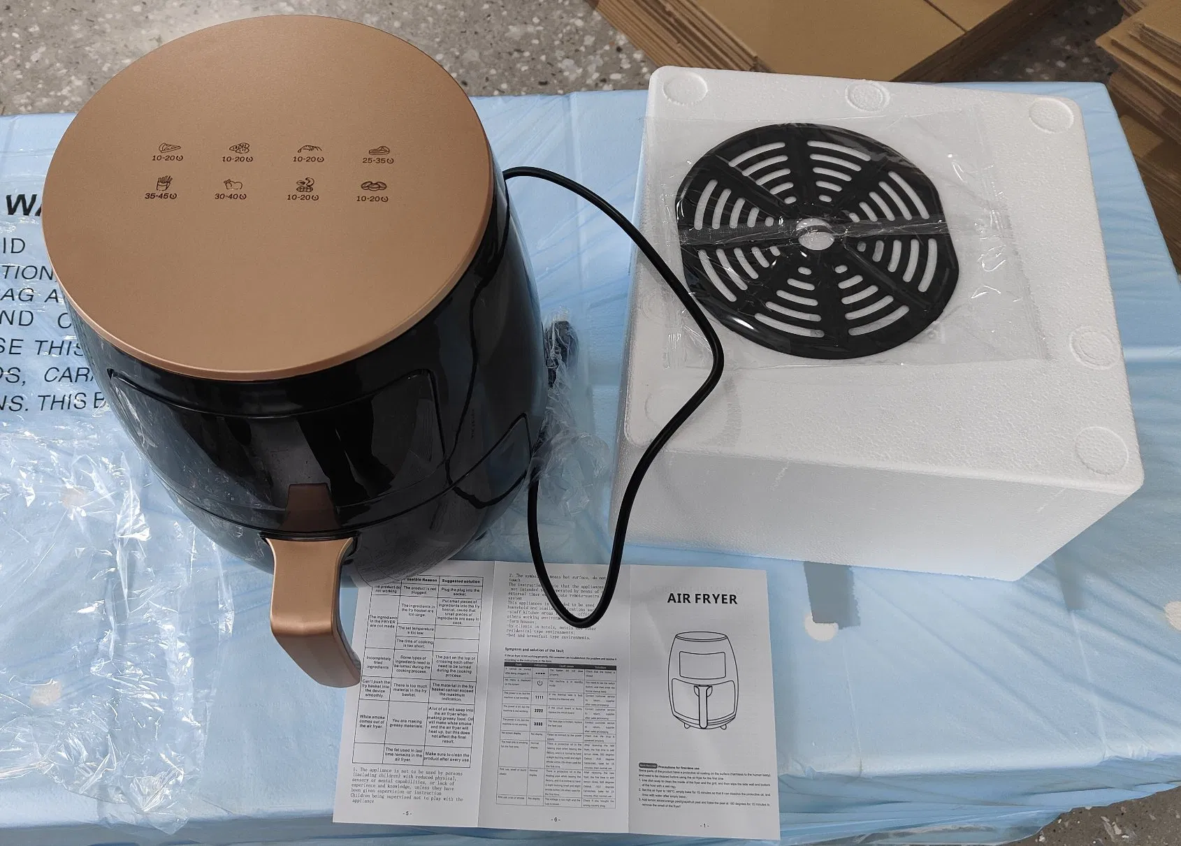 Home Use Multifunctional Large Capacity Heating stainless Steel with Timing and Temperature Setting 6L Air Fryer