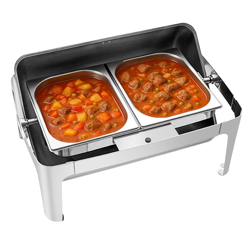 Rectangle Roll Top 9L Hotel Restaurant Chaffing Dish for Catering Buffet Serving