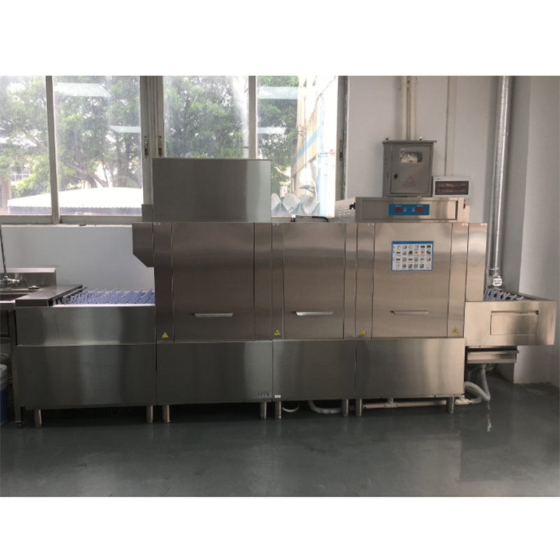 Industrial Dishwasher Commercial Flight-Type Rack Commercial Conveyor Dish Washer with Washing-Rinsing System Energy-Conserving Built-in Dryer for Kitchen