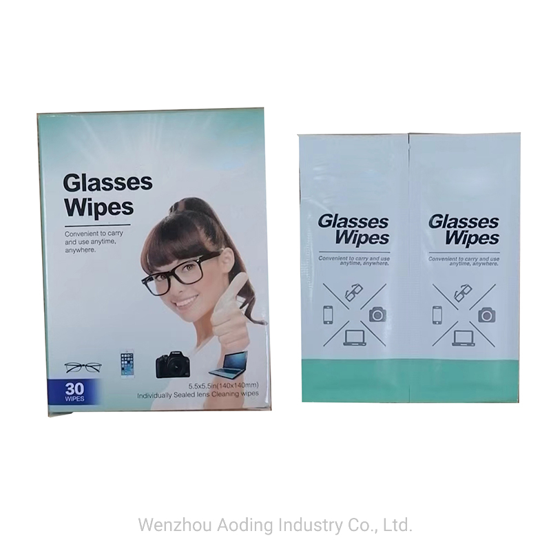 2023 Pre Moistened Multi Eyeglasses Screen Disposable Wet Strengthen Paper Individual Lens Cleaning Wet Wipes
