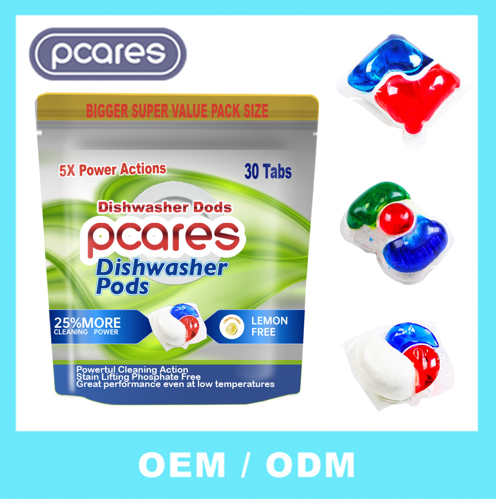 Eco-Friendly Dishwasher Detergent Capsule 4 in 1 Dishwasher Tablets Dish Washing Pods OEM ODM