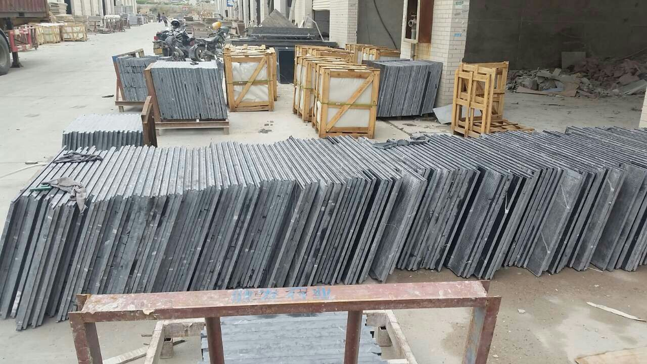 Paving Fuding Black Flamed Black Basalt Tiles G684