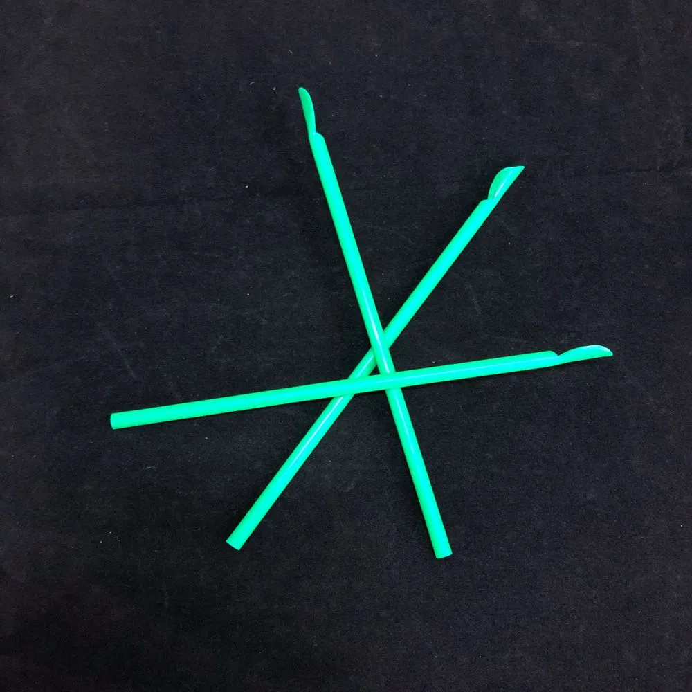 10" Plastic Green Spoon Straws for Milkshakes Shaved Ice and Kid′ S Party