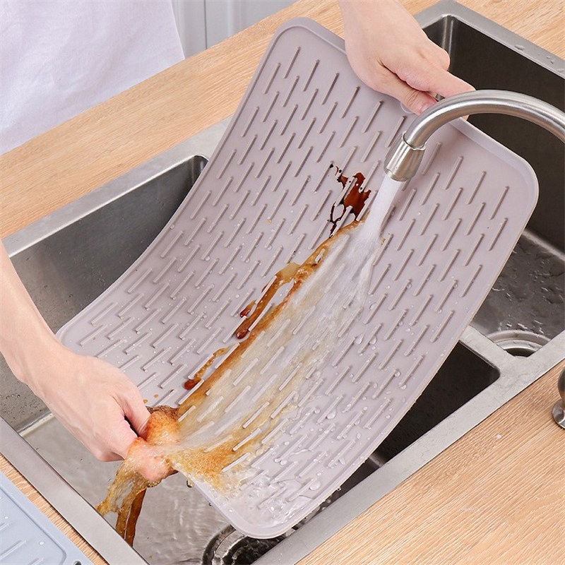 Eco-Friendly Kitchen Counter Multi-Use Pad Mat Heat Resistant Silicone Dish Drying Mat