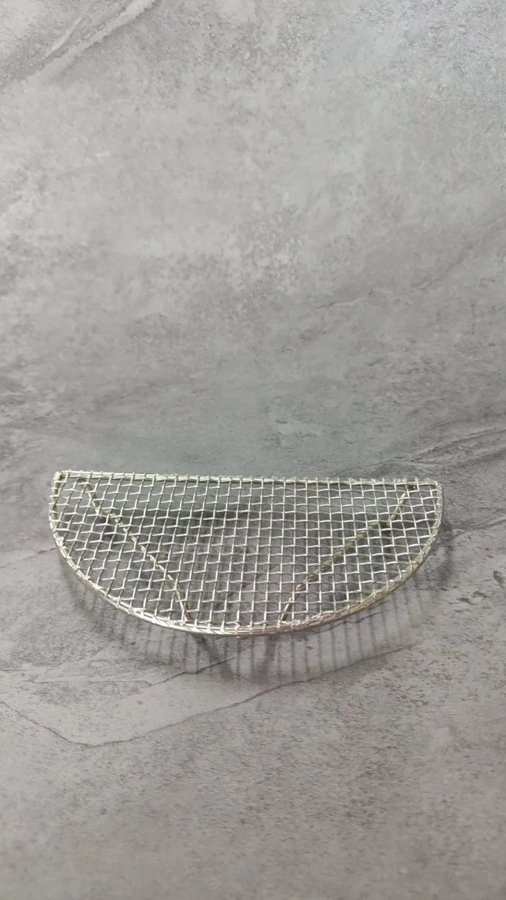 304 Stainless Steel Japanese Barbecue Mesh Half-Round Semi-Circle Tempura Fried Pork Cutlet Rack Net Sushi Plate
