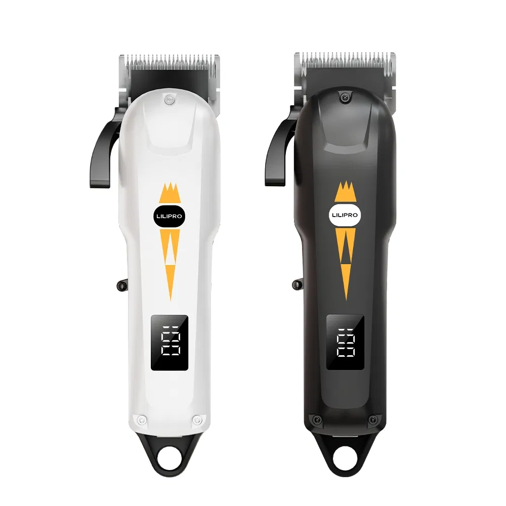 Lilipro L20 Cordless Hair Clippers, Black and White Clipper with 5cr Fade Blades, 2000mAh Battery