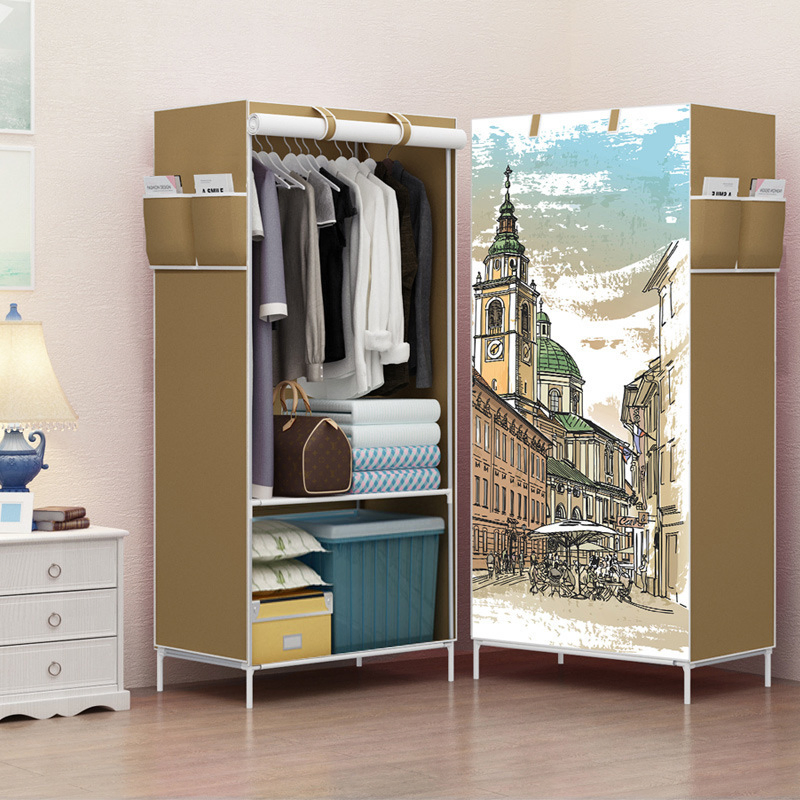 Rental Room Furniture Household Fabric Folding Cloth Ward Storage Assembly King Size Reinforcement Combination Simple Wardrobe
