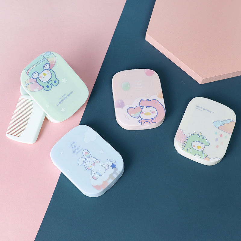 Custom Logo Portable Cute Mini Daisy Folding Double-Sided Mirror Handheld Small Round Mirror Makeup Mirror