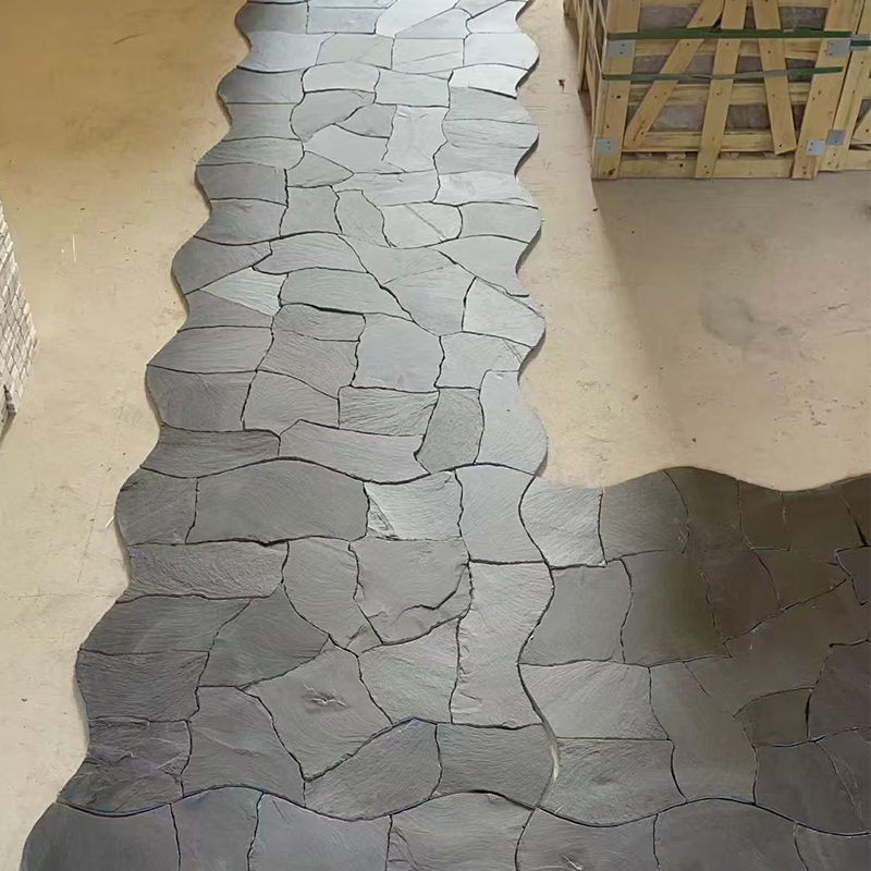 Natural Slate Irregular Flagstone Paving Tile Stone Crazy Paver Floor Paving