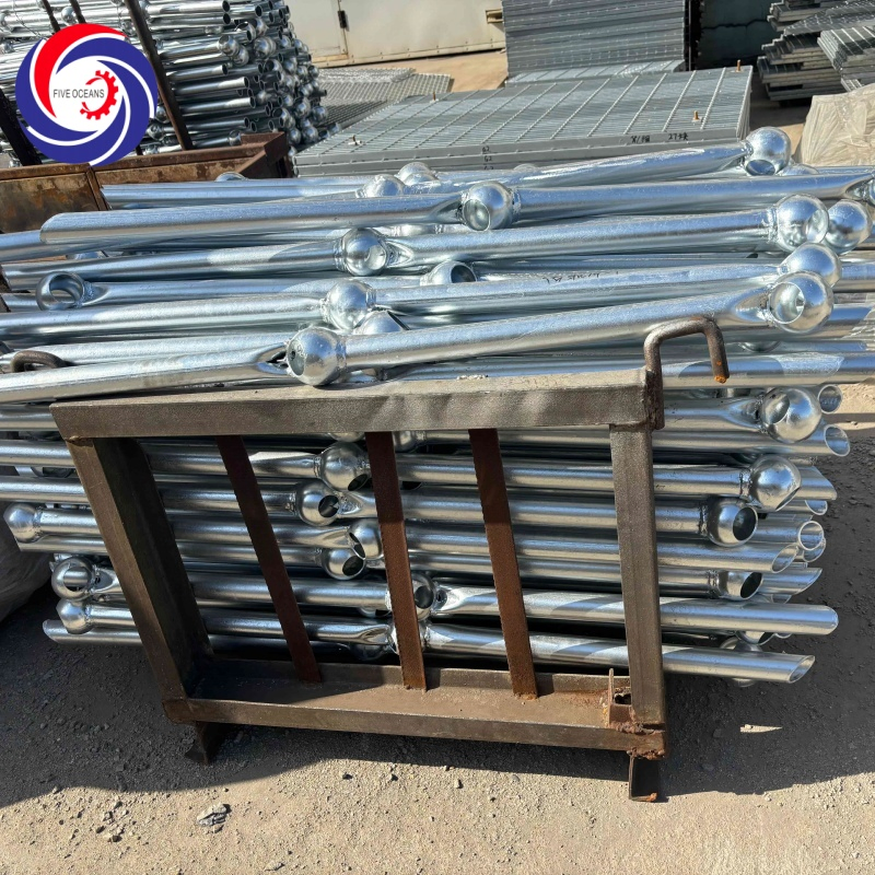 Durable Galvanized Steel Outdoor Stair Handrail for Construction & Industrial Sites