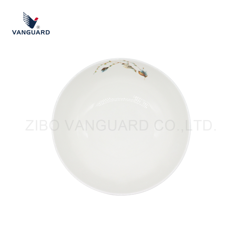 New Product Large Salad Bowl White Round Ceramic Bowl