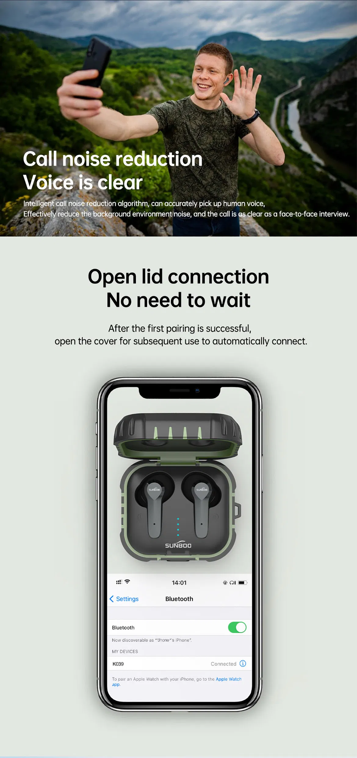 Наушники True Wireless с сенсорным управлением и беспроводной зарядкой