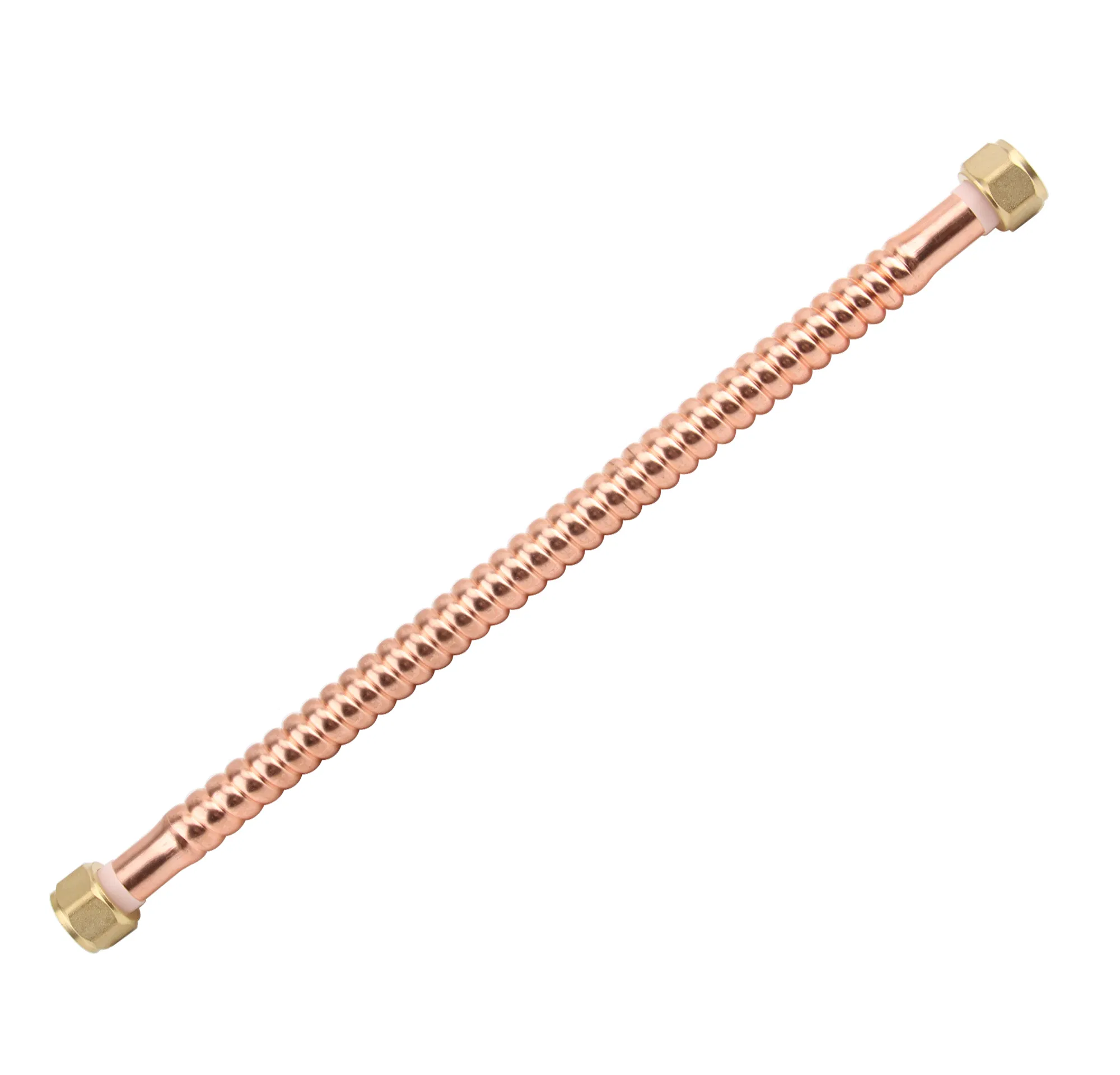 Copper Corrugated Water Heater Connector, 3/4"Fipx3/4"Fip