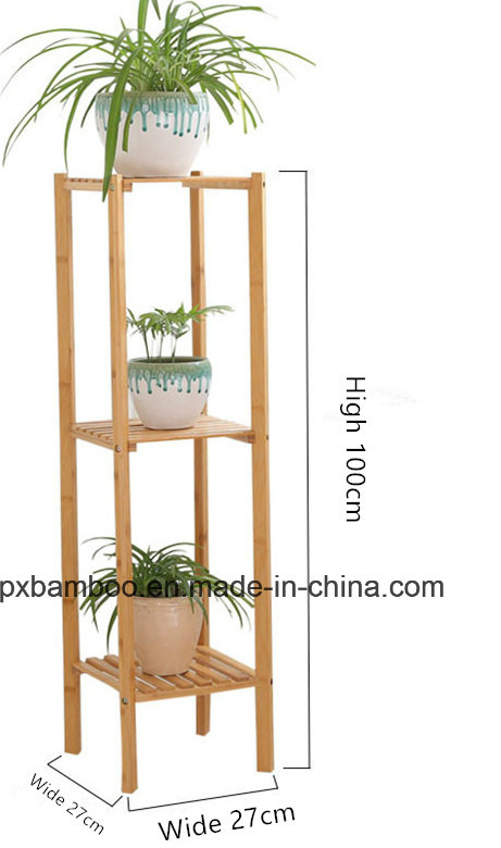 Indoor Bamboo Shelf for Flower Racks and Plant Shelf