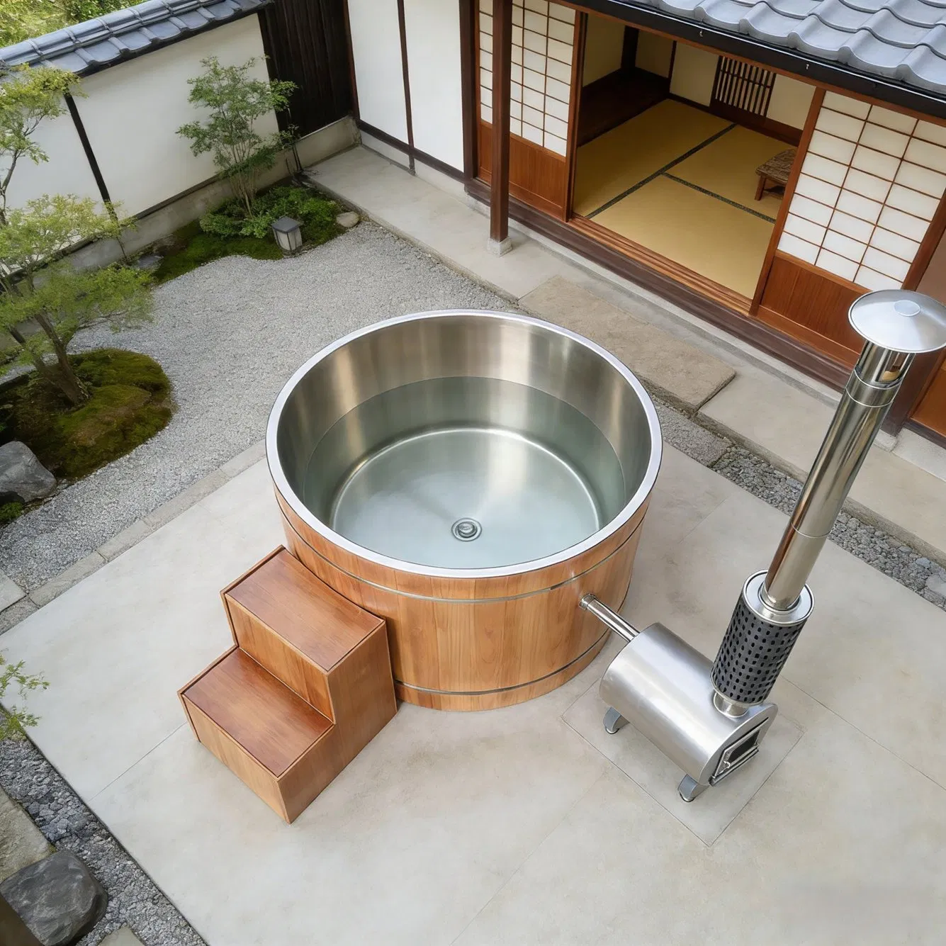 Деревянная купель SPA с гидромассажем, 4-6 человек
